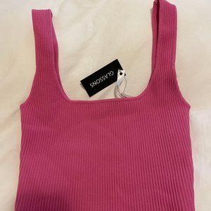 Pink Ribbed Glassons Tank - NWT